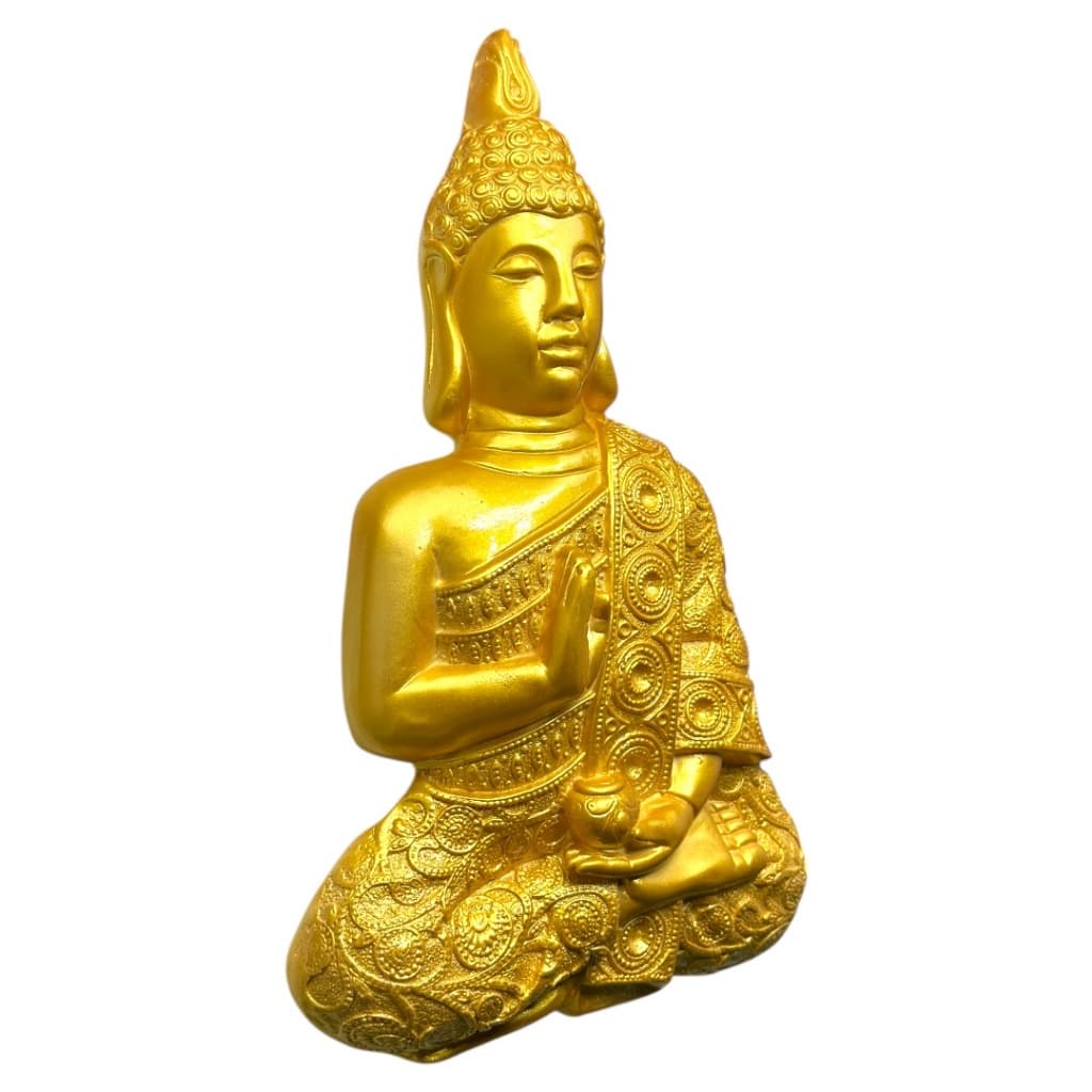 Enfeite Decoração Pendurar na Parede Buda Dourado Tibetano Zen Sala Luxo