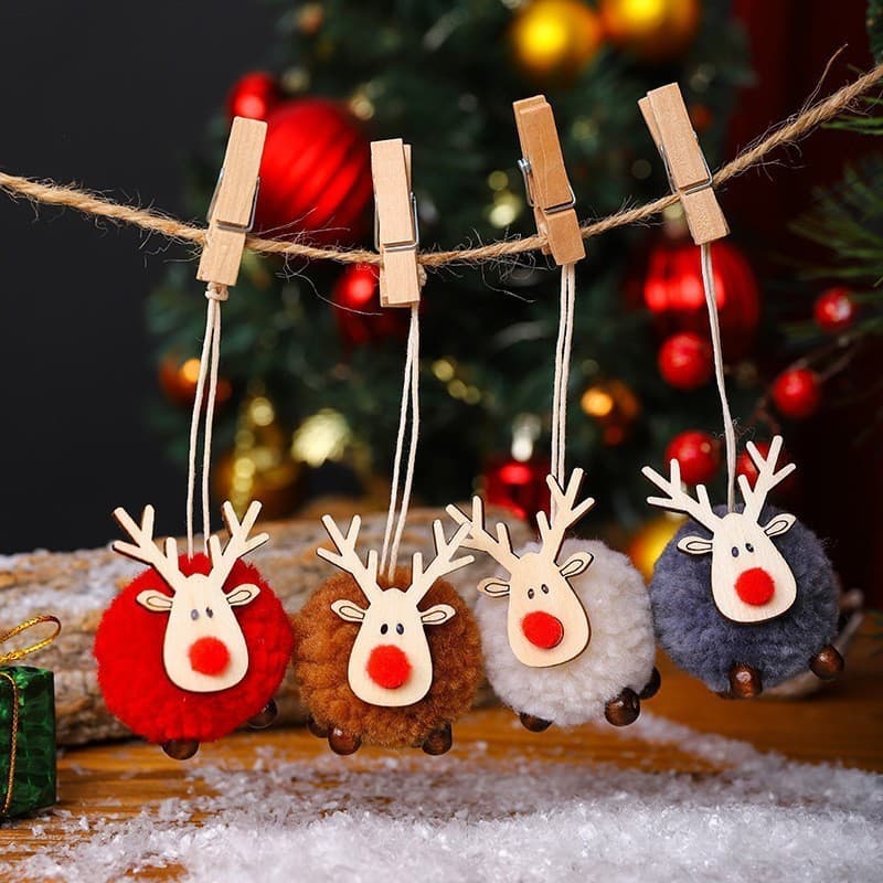 Enfeites de Natal de Tecido | Pequeno Adorno para Árvore de Natal e Decoração de Festa