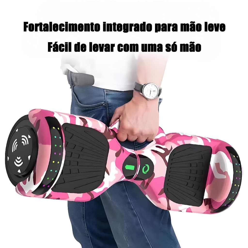Hoverboard Infantil Skate Elétrico 6.5" Led Bluetooth Bateria De Grande Capacidade Endurance Forte  P10