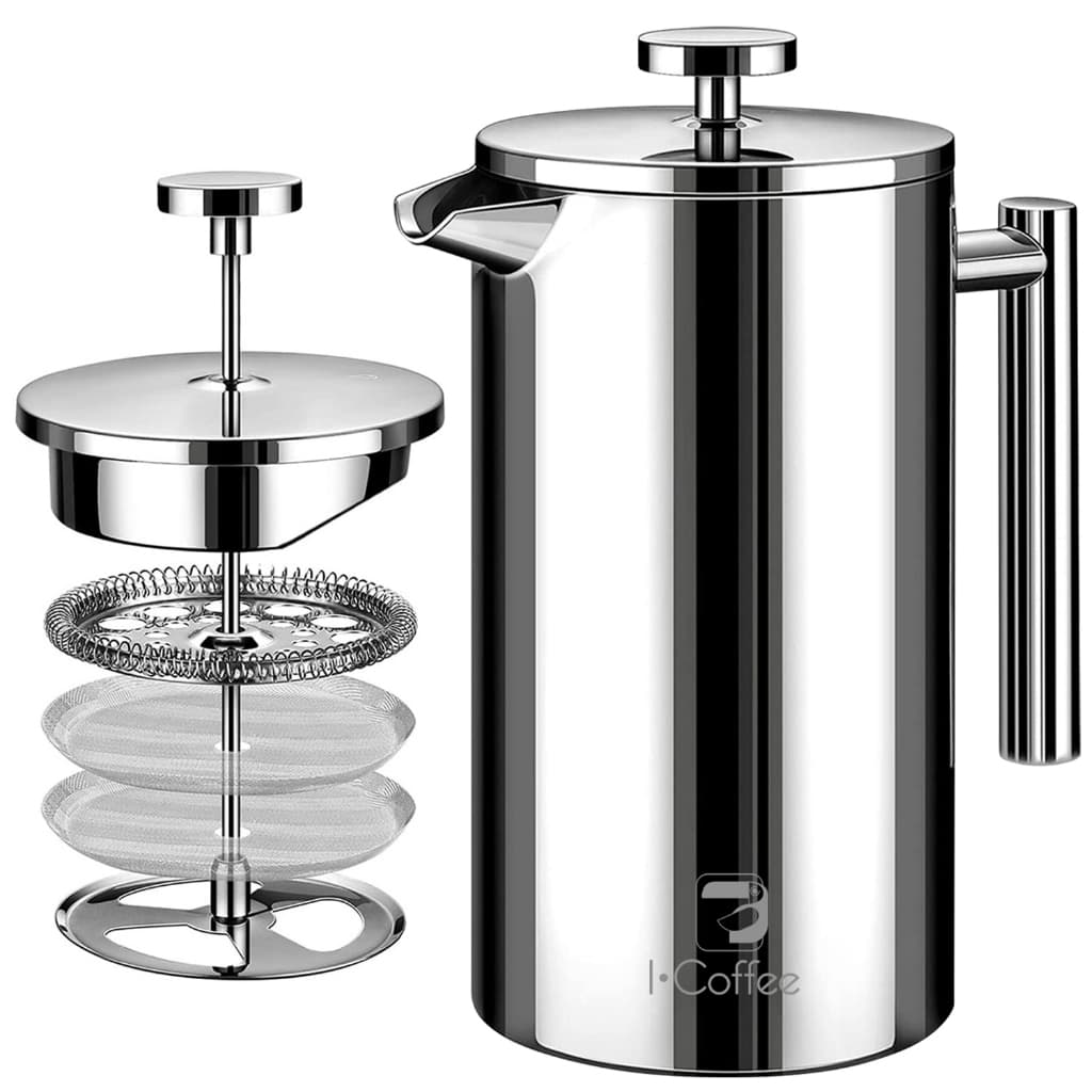 Cafeteira Prensa Francesa Leite Cremoso 700ml Biscuitt Intensità Aço Inox Barista Collection