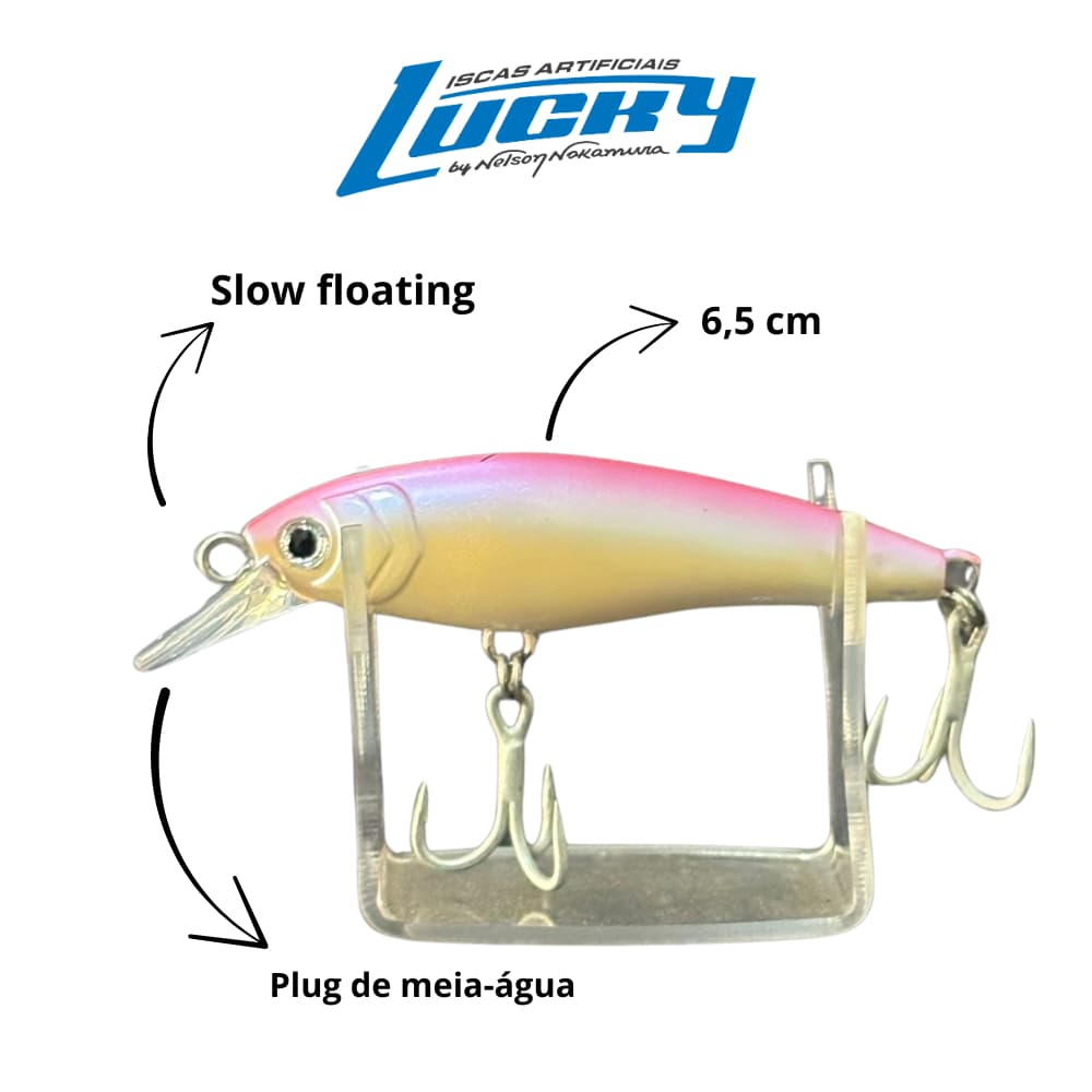 Isca artificial tucunaré – Ipon 65 by Nakamura – 6,5cm 7g – Iscas Lucky – Plug Meia Água