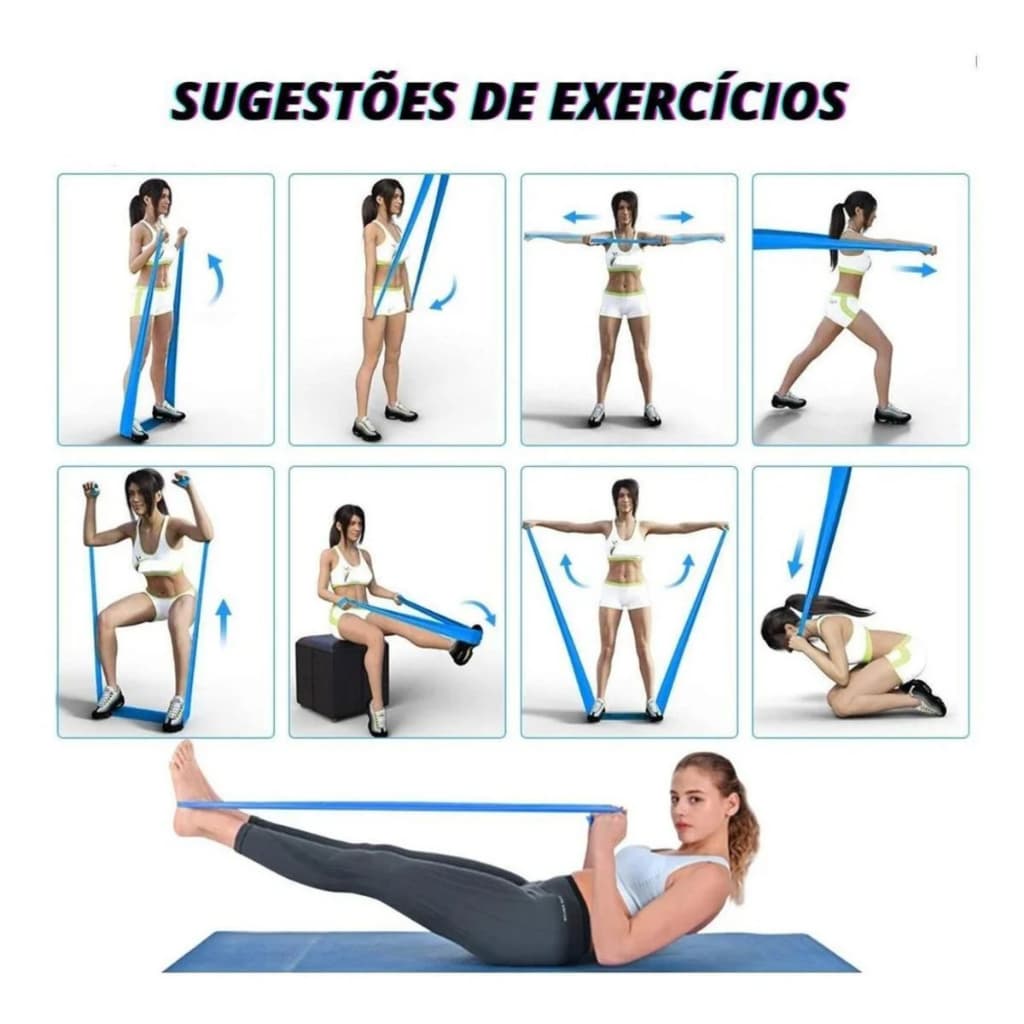 Super Band Faixa Elástica Exercícios Em Casa Pilates Convoy Tpe Nível Forte