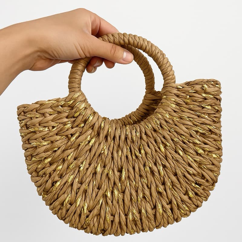 Bolsa de Palha Nova Coleção 2026 Praia Férias Viagem Feminina Bolsa de Grande Capacidade