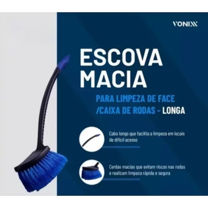ESCOVA MACIA LONGA Para Limpeza de Rodas Vonixx