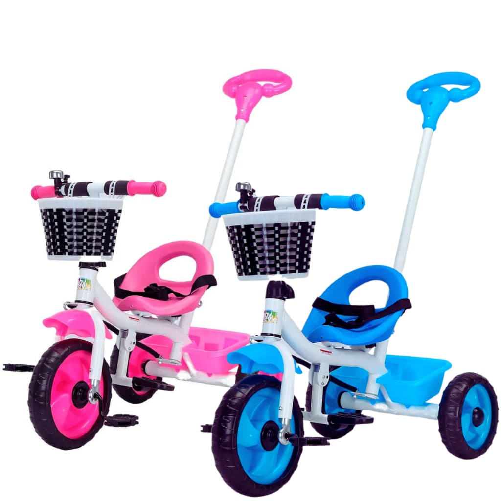 Triciclo Infantil Passeio Com Empurrador Removível 3 Rodas 2 em 1