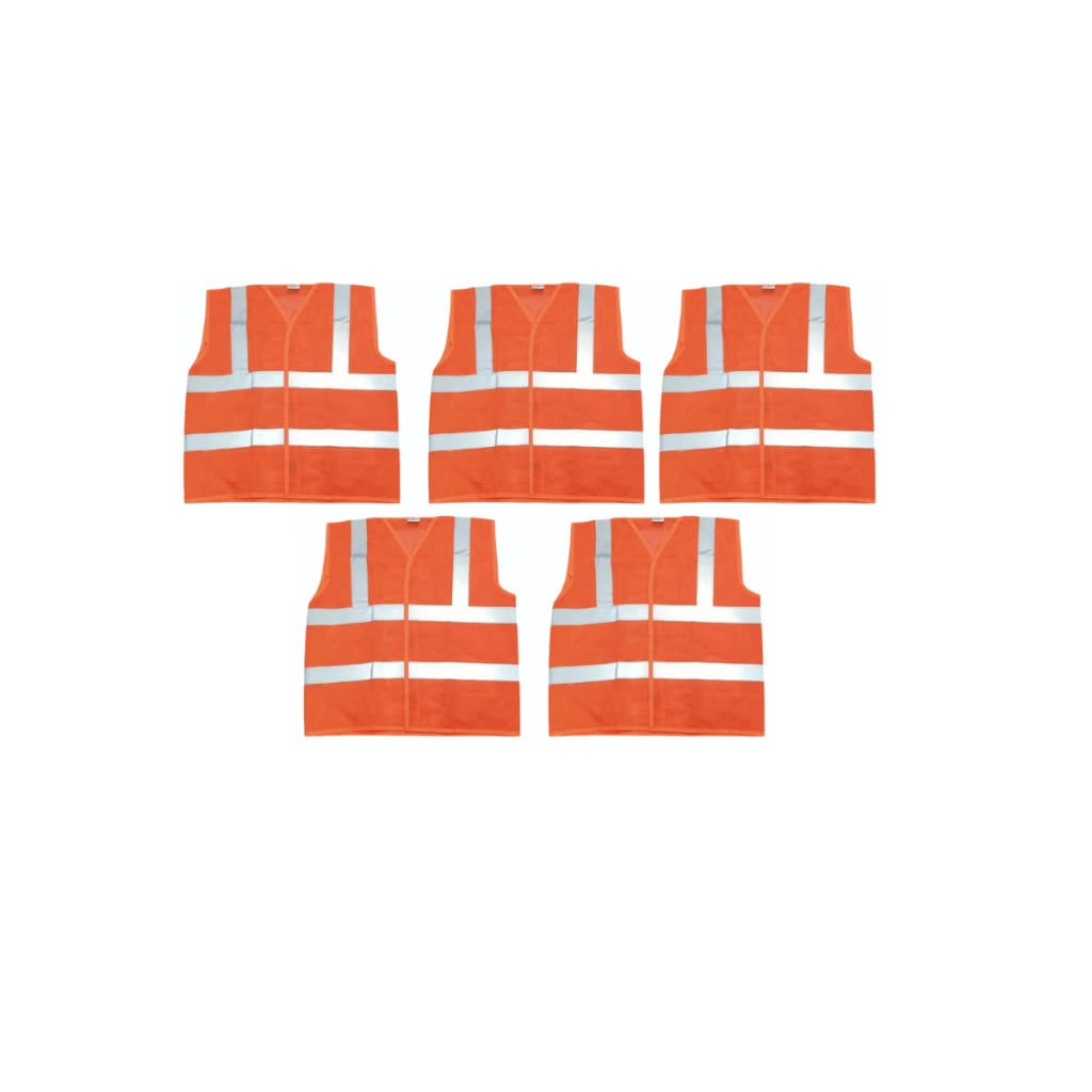 Kit 5 Coletes De Sinalização Telado Obra Refletivo Blusão Zíper Vestimenta Impermeável Alta Visibilidade Brascamp