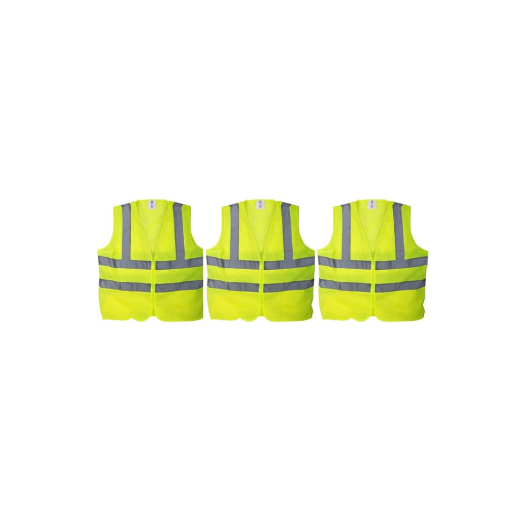 Kit 3 Coletes Telado Sinalização Refletivo Blusão Obra Zíper Vestimenta Impermeável Alta Visibilidade Brascamp