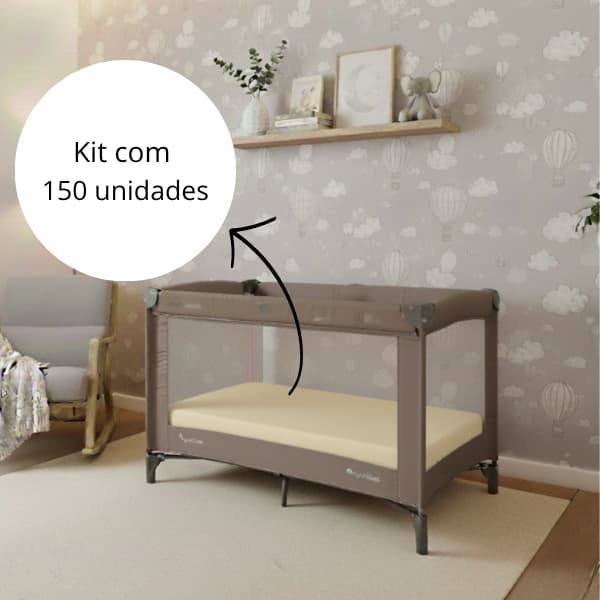 Kit 150 Lençóis Chiqueirinho 100x75cm Avulso Com Elástico Percal Escola Creche