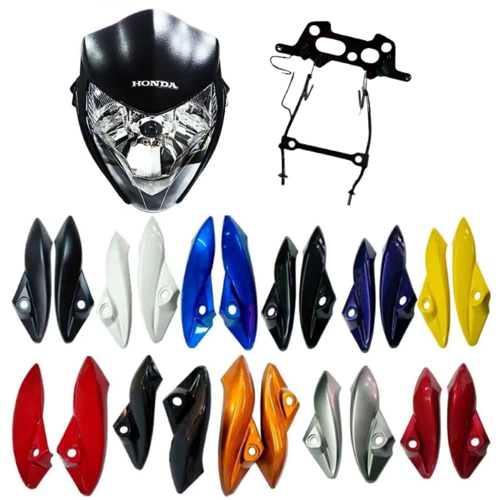 Farol Cb300 Frontal Aranha Carenagem Lateral Bananinha Cores