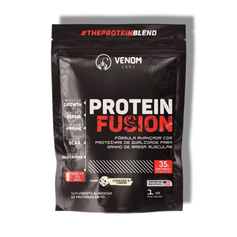Whey Protein Venom Protein Fusion 1kg • 35g Proteína • Vários Sabores • Original