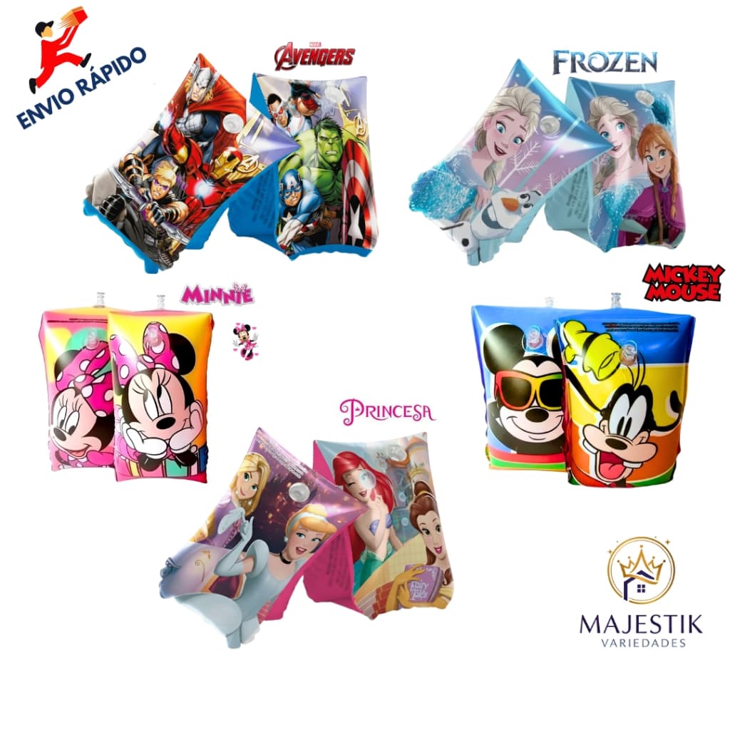 Boia de Braço Para Crianças - MICKEY \ MINNIE \ AVENGERS \ FROZEN  \ PRINCESAS - Boia Inflável
