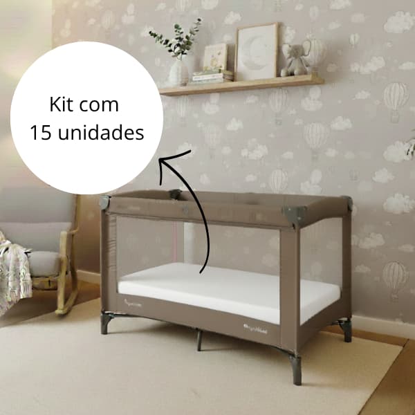 Kit 15 Lençóis 100x75cm Cercado Chiqueirinho de Bebê Com Elástico Percal Escola Creche