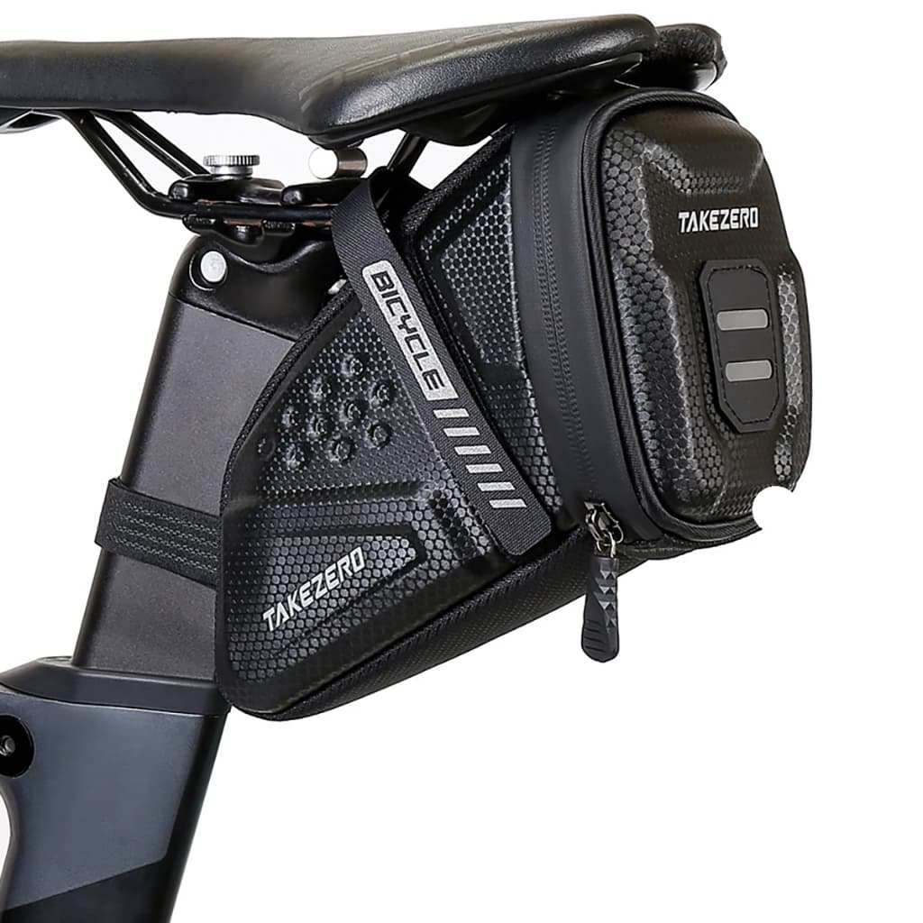 Bolsa de selim de bicicleta à prova d'água, listrada reflexiva,bolsa para bicicleta