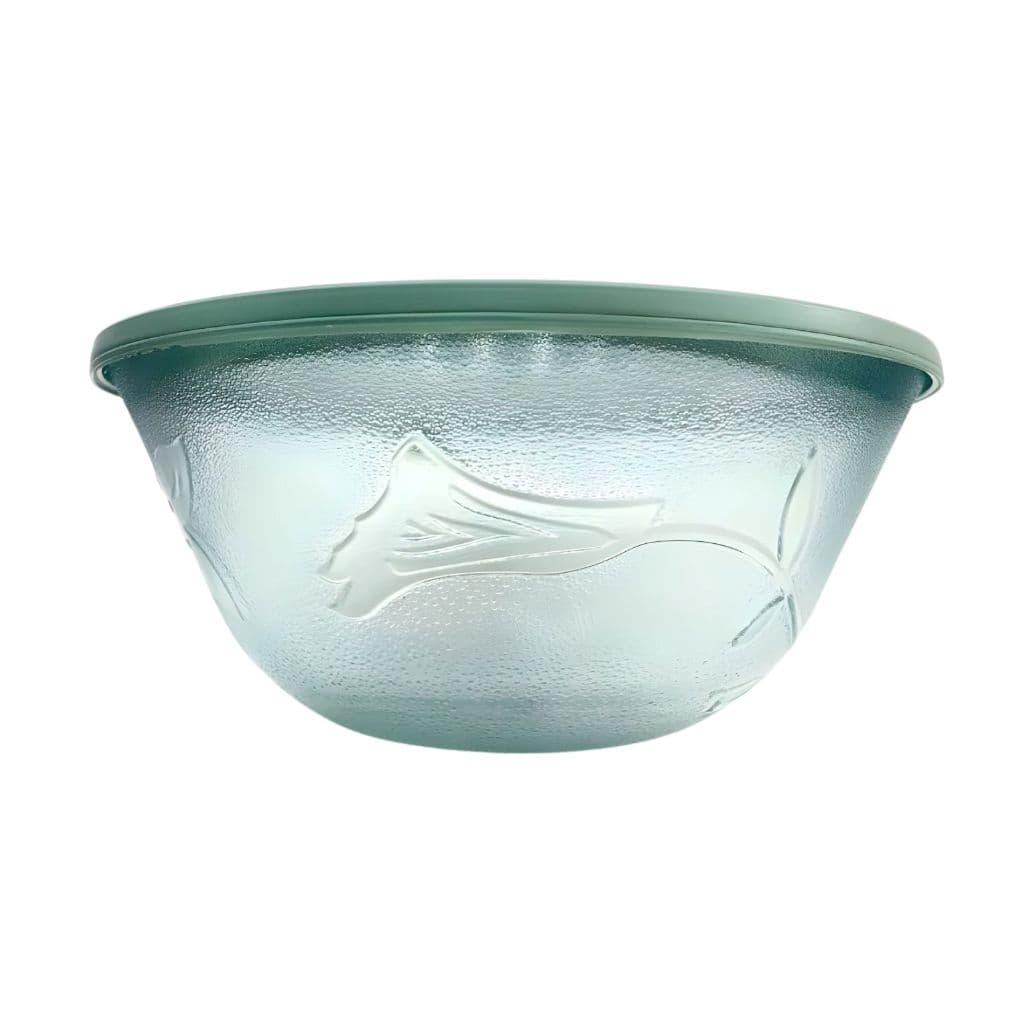 Fruteira Flor de Lírio Vidro Transparente Com Tampa Plástica Em Cores Variadas – Vitazza