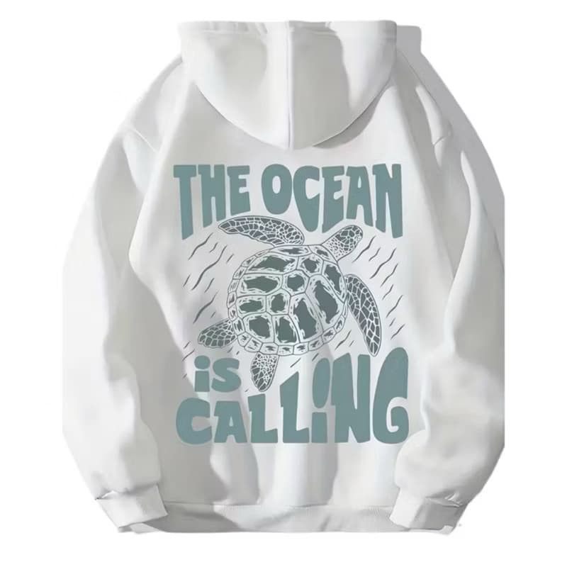 Moletom Canguru Unissex Oceano Estampado Tartarugas Cores