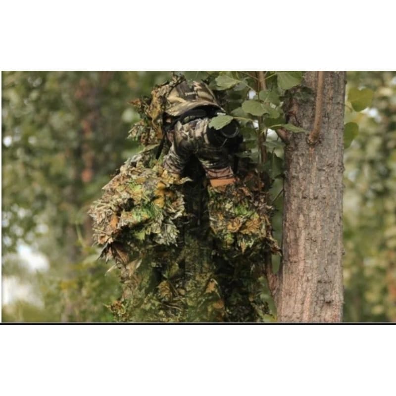 Roupa Camuflada Ghillie 3D Calça + Jaqueta Camuflagem Guilie