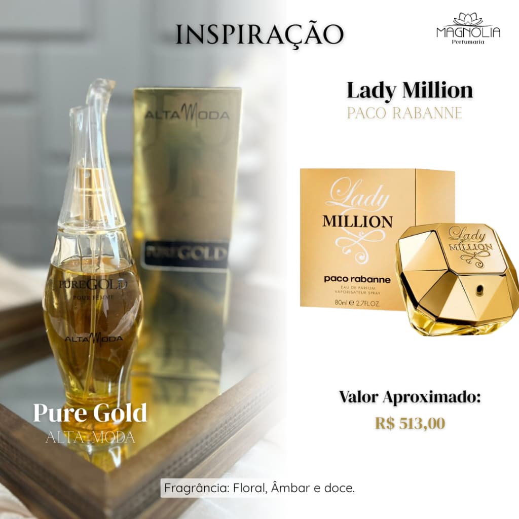 Perfume Pure Gold - Perfume Masculino Importado Fragrância Internacional Marca Alta Moda 61364