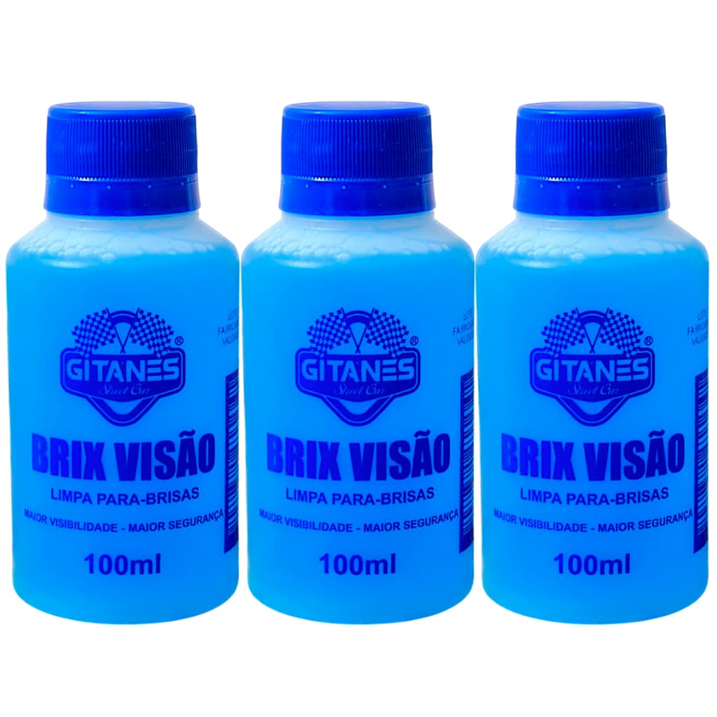 Kit 3 Limpa Para-Brisa Brix Visão Maior Visibilidade - 100ml
