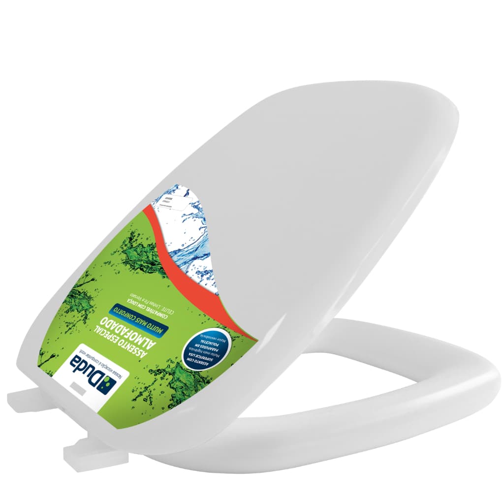 ASSENTO RETANGULAR SANITARIO ALMOFADADO FIT BRANCO DUDA-CD 187500NE