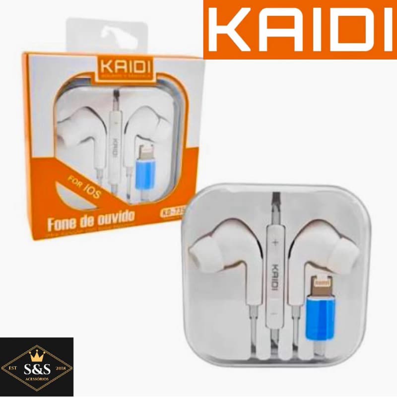Fone de ouvido com fio Lightning (IPhone) estéreo com extra bass