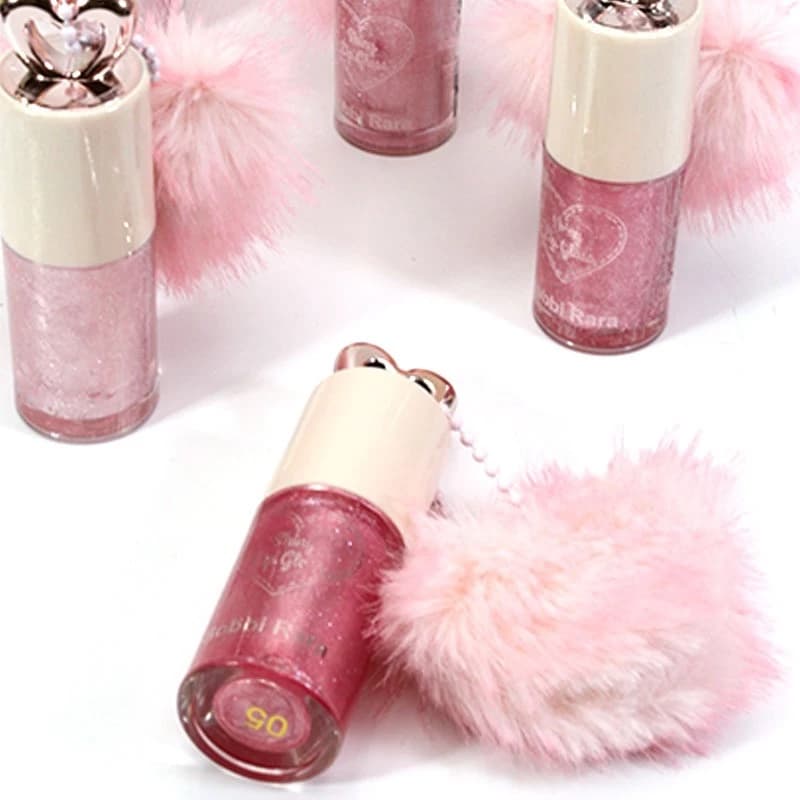 Lip Gloss Brilho Labial com Pompom e Chaveirinho, a Prova D'Agua, Maquiagem Bobbi Rara