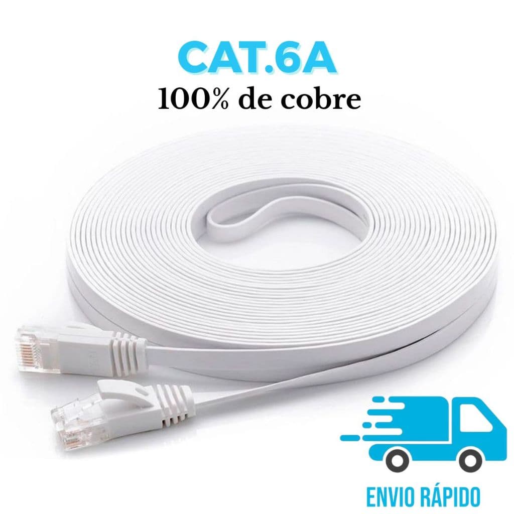Cabo de Rede Alta Qualidade Patch Cord Flat Cat6 100% Cobre 1,5m Branco Seccon