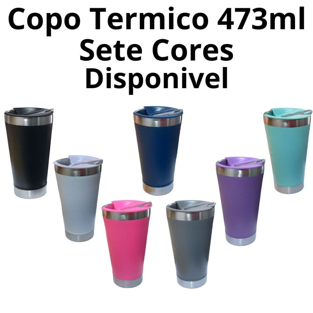 Copo Térmico Celeste Bebidas Fria Quente Sucos Cerveja Chá Café