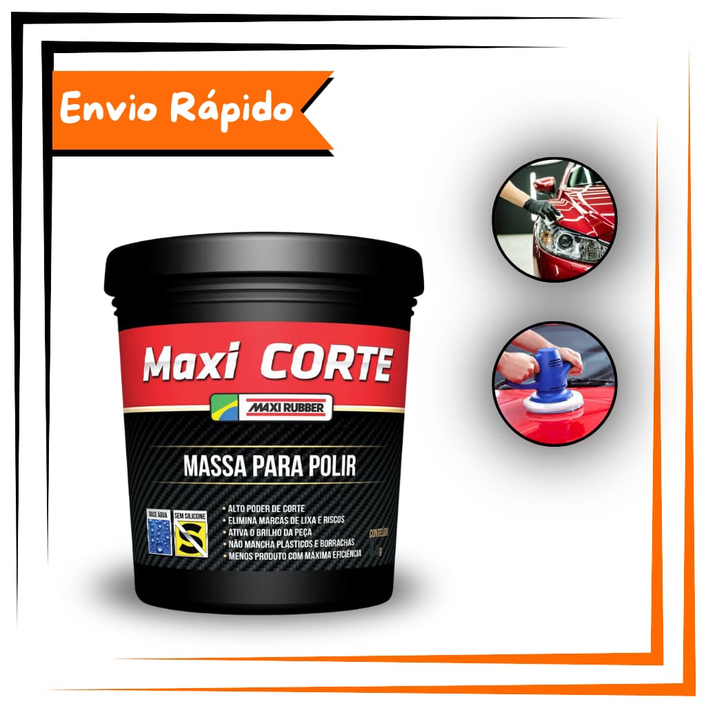 Massa de Polir Maxi Rubber 500g - Ideal para Polimento Automotivo