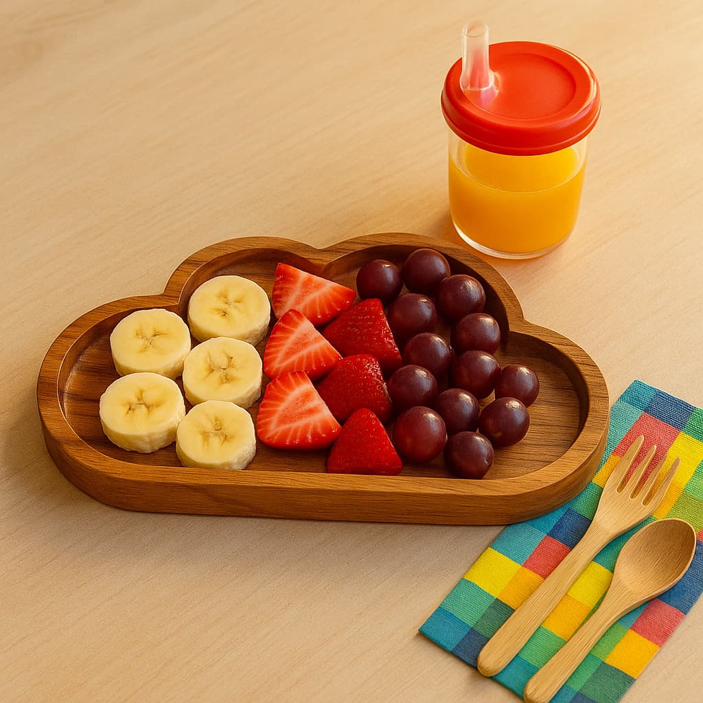 Prato Infantil Nuvem Sobremesa Lanche Teca Kids 27cm X 16cm