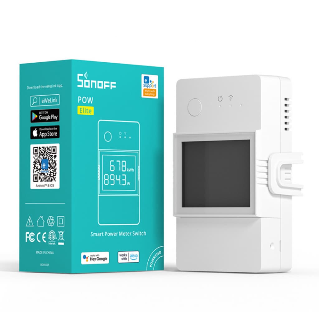 Sonoff Pow Elite 20a Medidor Energia Inteligente Visor Lcd