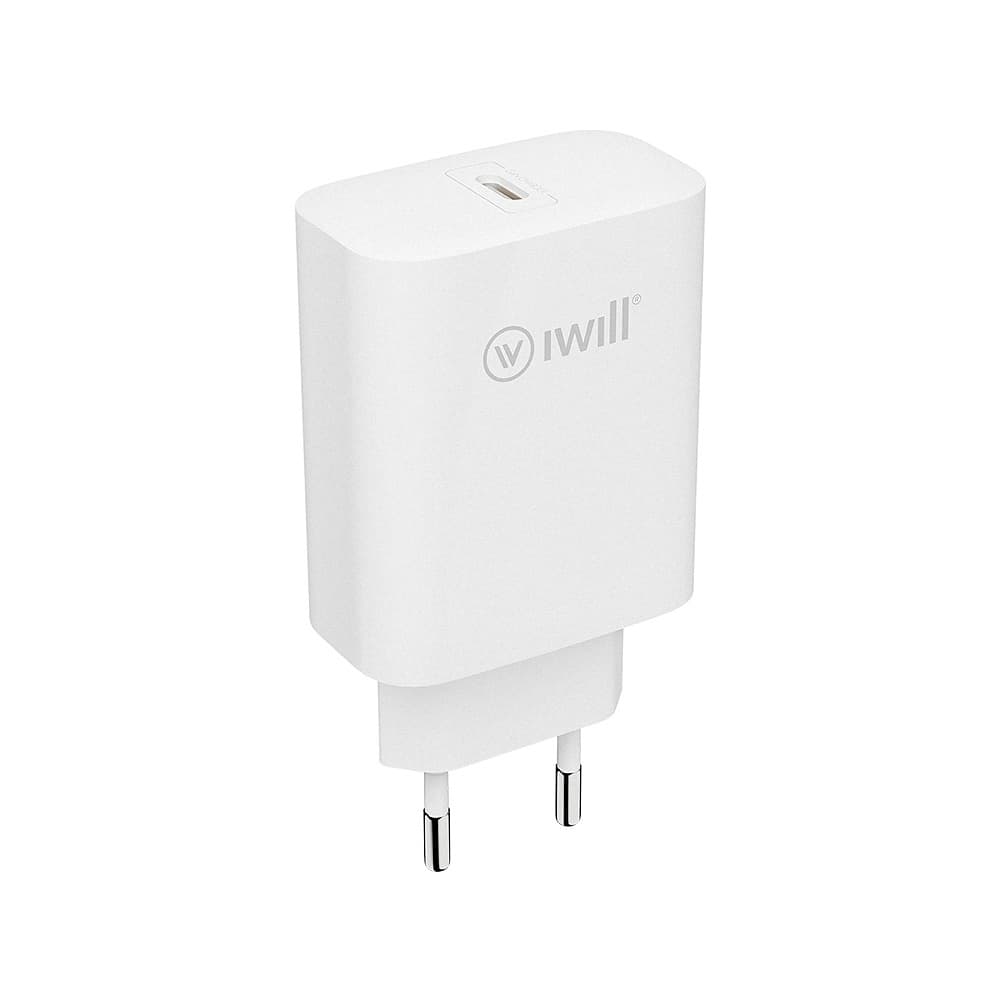 Carregador Turbo com 1 porta USB-C 33W Branco | iWill