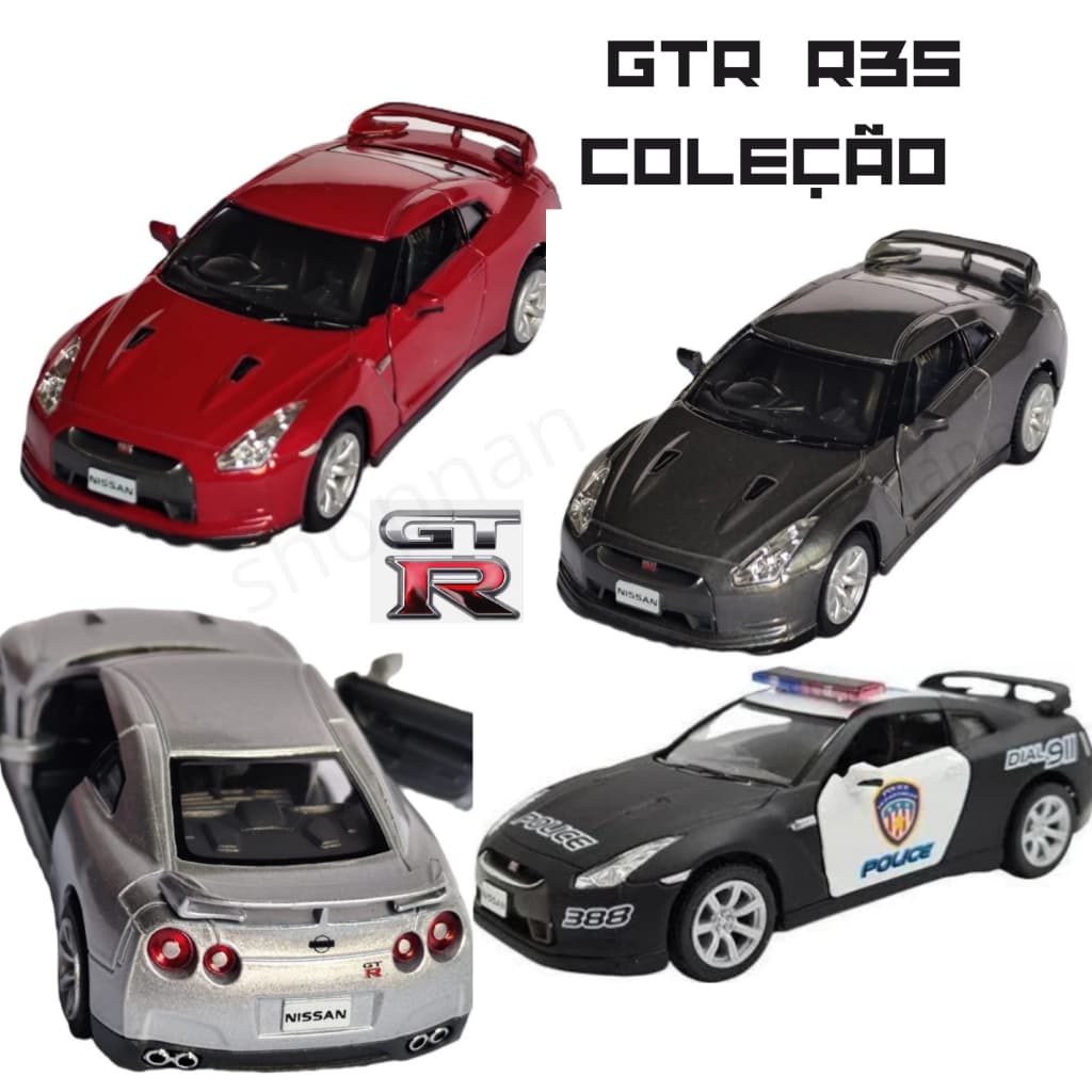 Miniatura nissan GTR r35 - Abre as portas - em metal - primeira linha