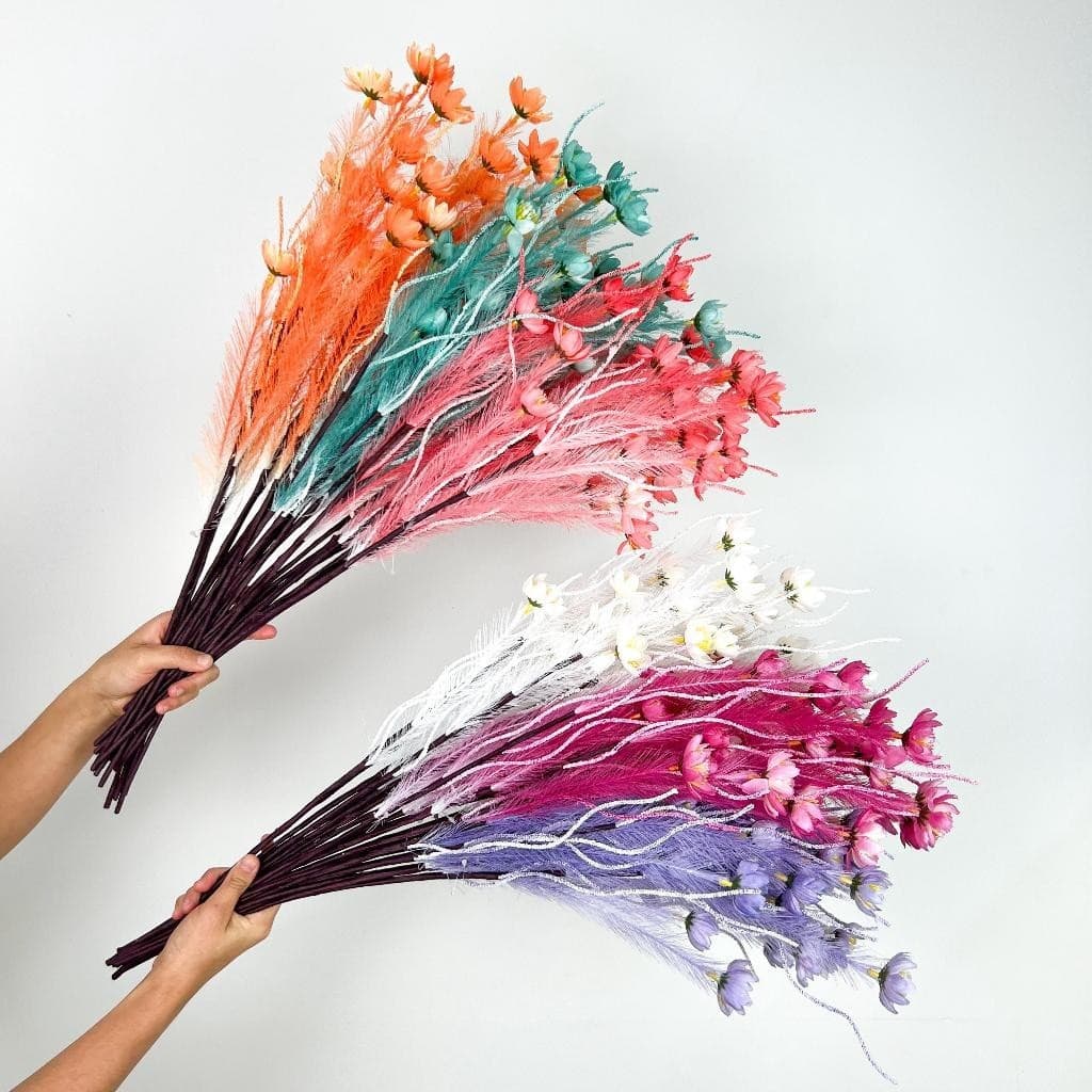 5 a 20 un Haste de Capim do Pampas 65 cm Detalhes Flores Plantas Artificiais Decorativas - JX802749