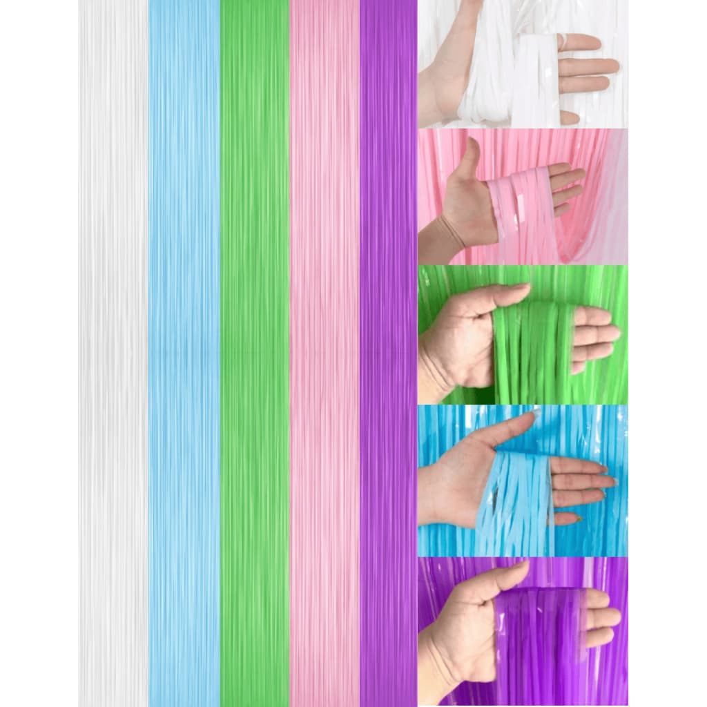 2 Cortinas Metalizada Franja Metálica 2x1m Decoração De Festa Varias Cores