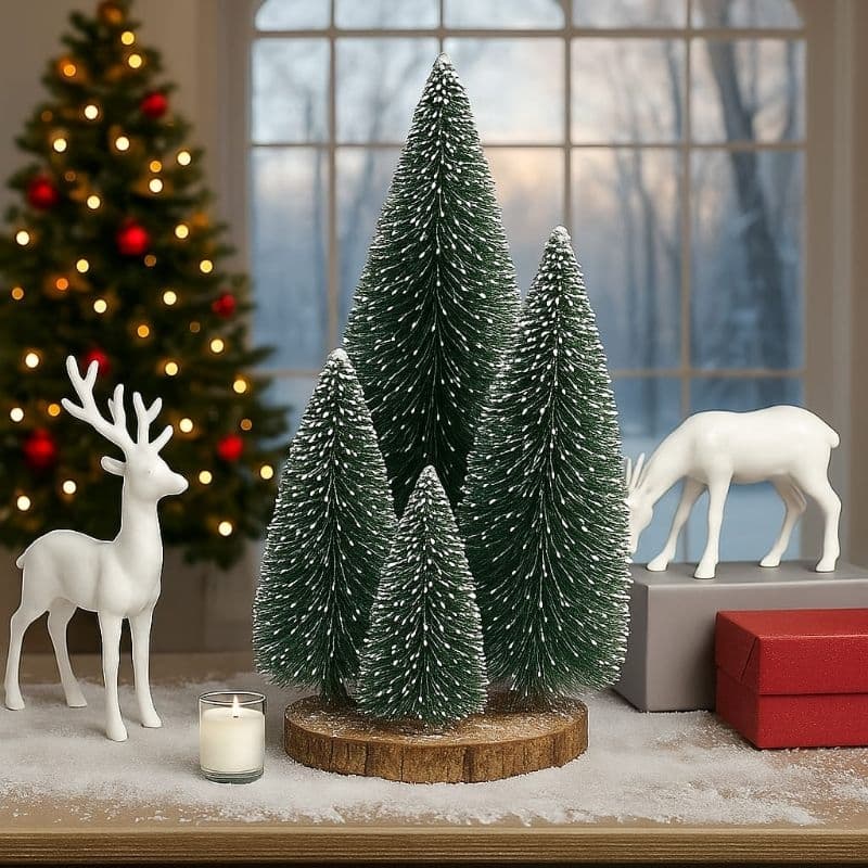 Kit 4 Mini Árvore De Natal Enfeite De Mesa Decoração Natalino 4 Em 1 20cm
