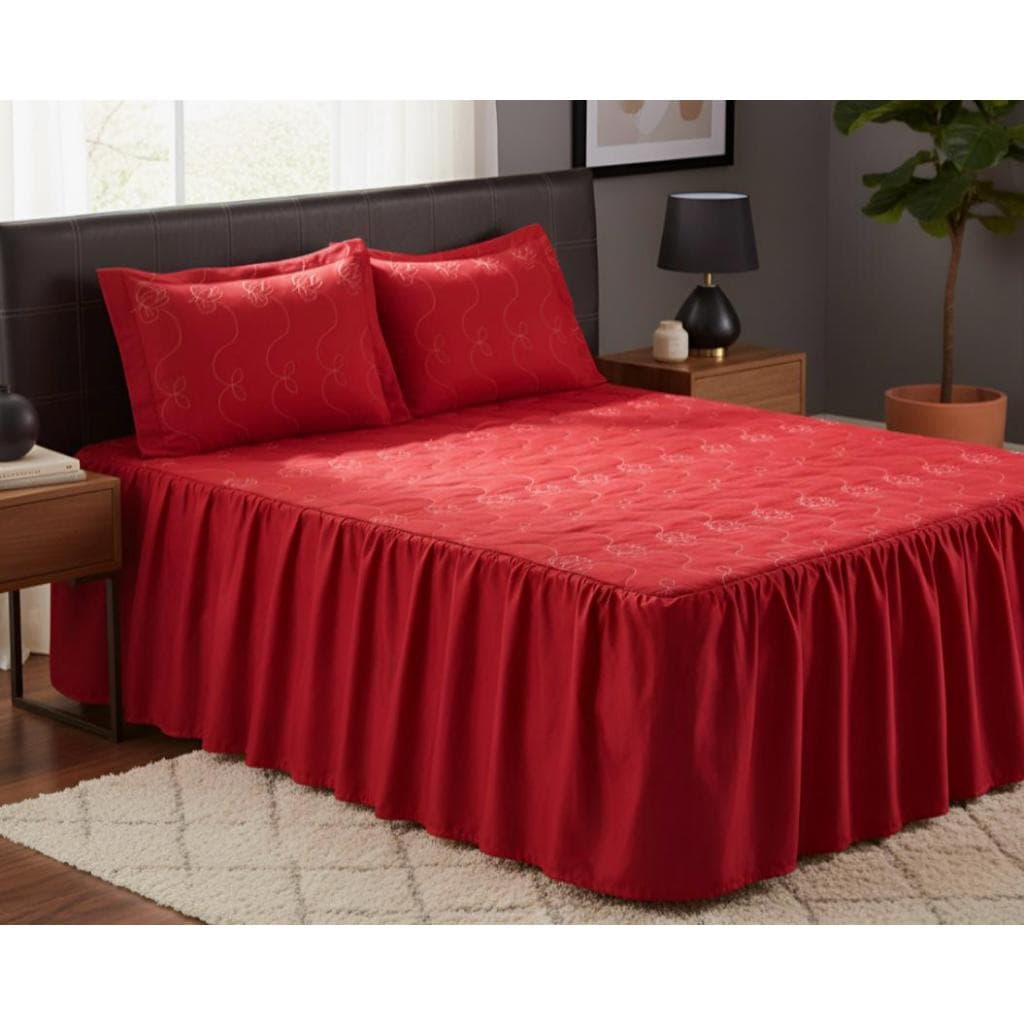 Cobre Leito Colcha De Cama Casal Requinte Natal Vermelha Promoção