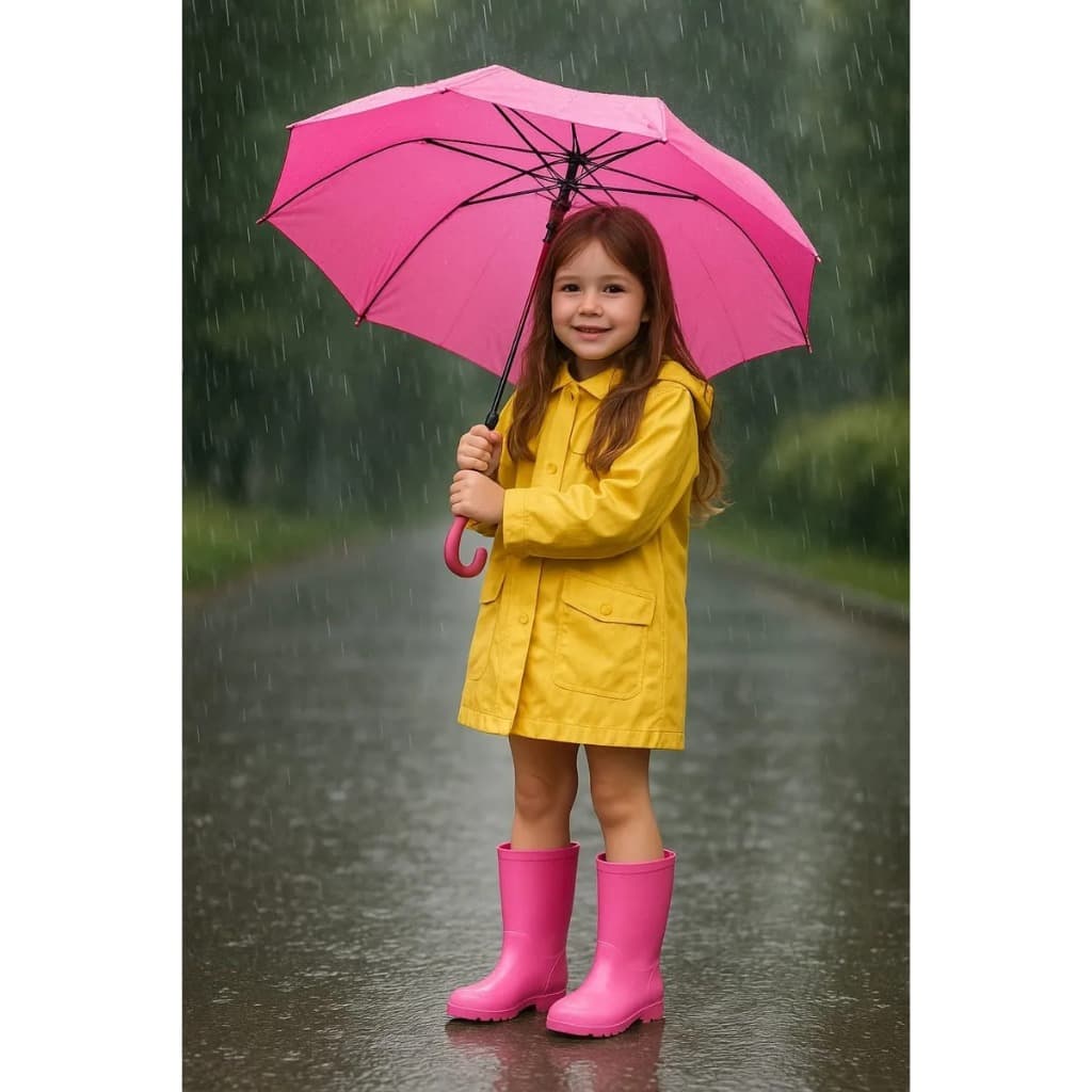 Galocha Infantil Menina Impermeável Bota de Borracha Kids para Chuva e Aventura