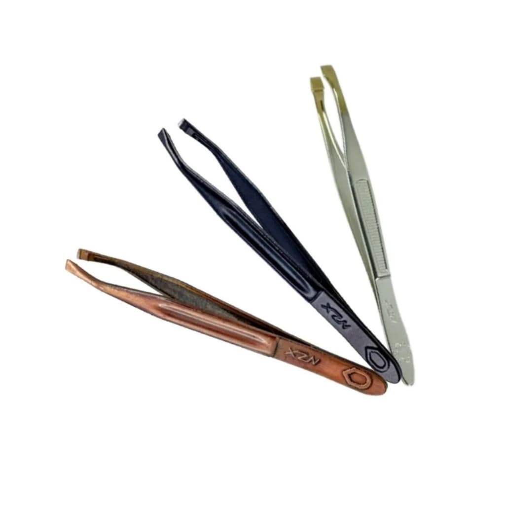 Pinça De Sobrancelha Profissional XZN Cobre , Preta ,PONTA DOURADA Original