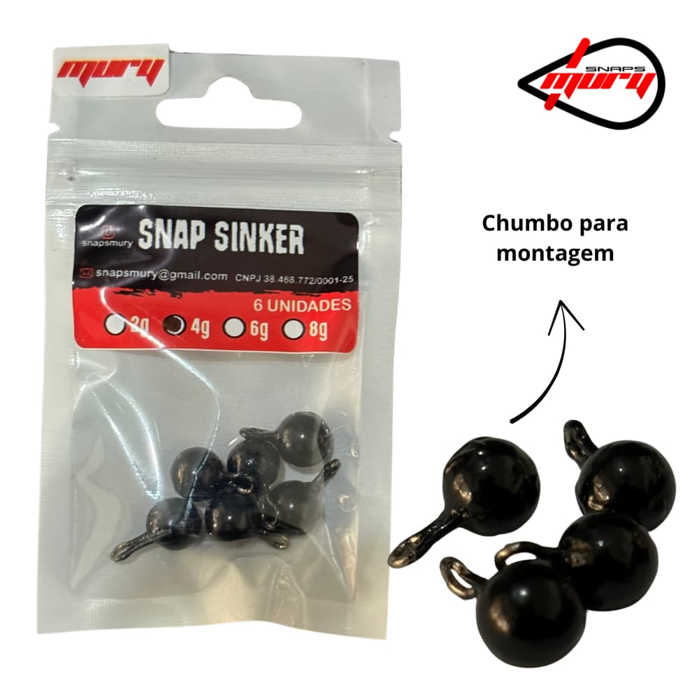 Snap Sinker – Peso para colocar no Snap – Chumbo – Snaps Mury – Nó de Irmão