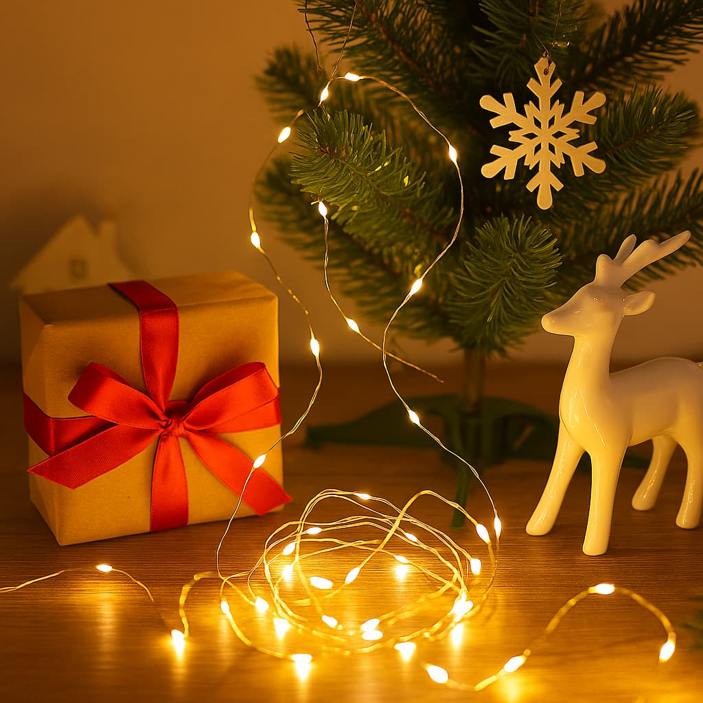 Pisca de LED Fio de Fada 20L 2M A Bateria Decoração de Natal e Festas