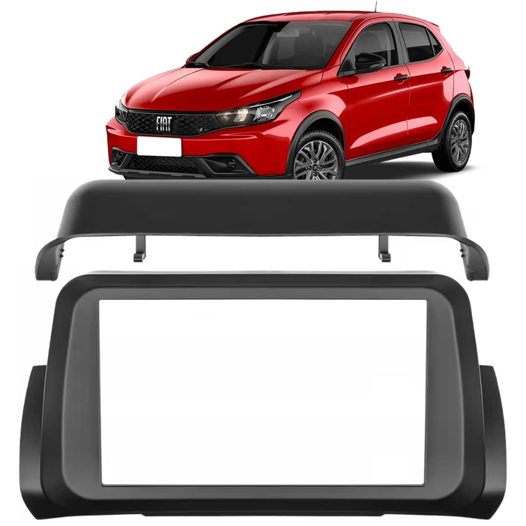 Moldura Multimidia Mp5 2 Din 7 polegadas Fiat Argo Cronos 2018 2019 2020 Preto