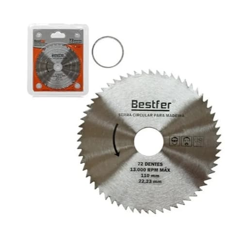 Disco Serra Circular 4" 80 Dentes Bestfer Para Madeira MDF Forro e Compensado 110mm