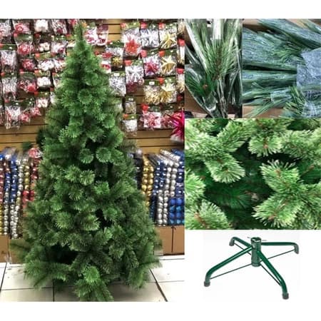Árvore de Natal Pinheiro Verde com Galhos Cheios 1,20 e 1,50 Metros de Altura para Decoração de Natal