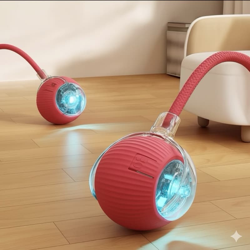 Bola Interativa Inteligente para Cães e Gatos som e Recarregável USB