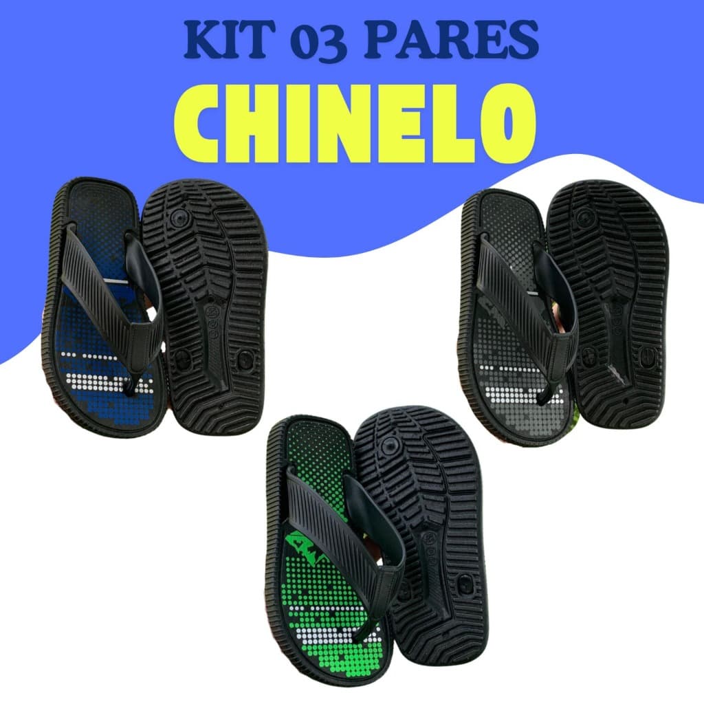 Combo 3 Pares De Chinelo Sandália Infantil Masculino Para Meninos Macio e Confortavel