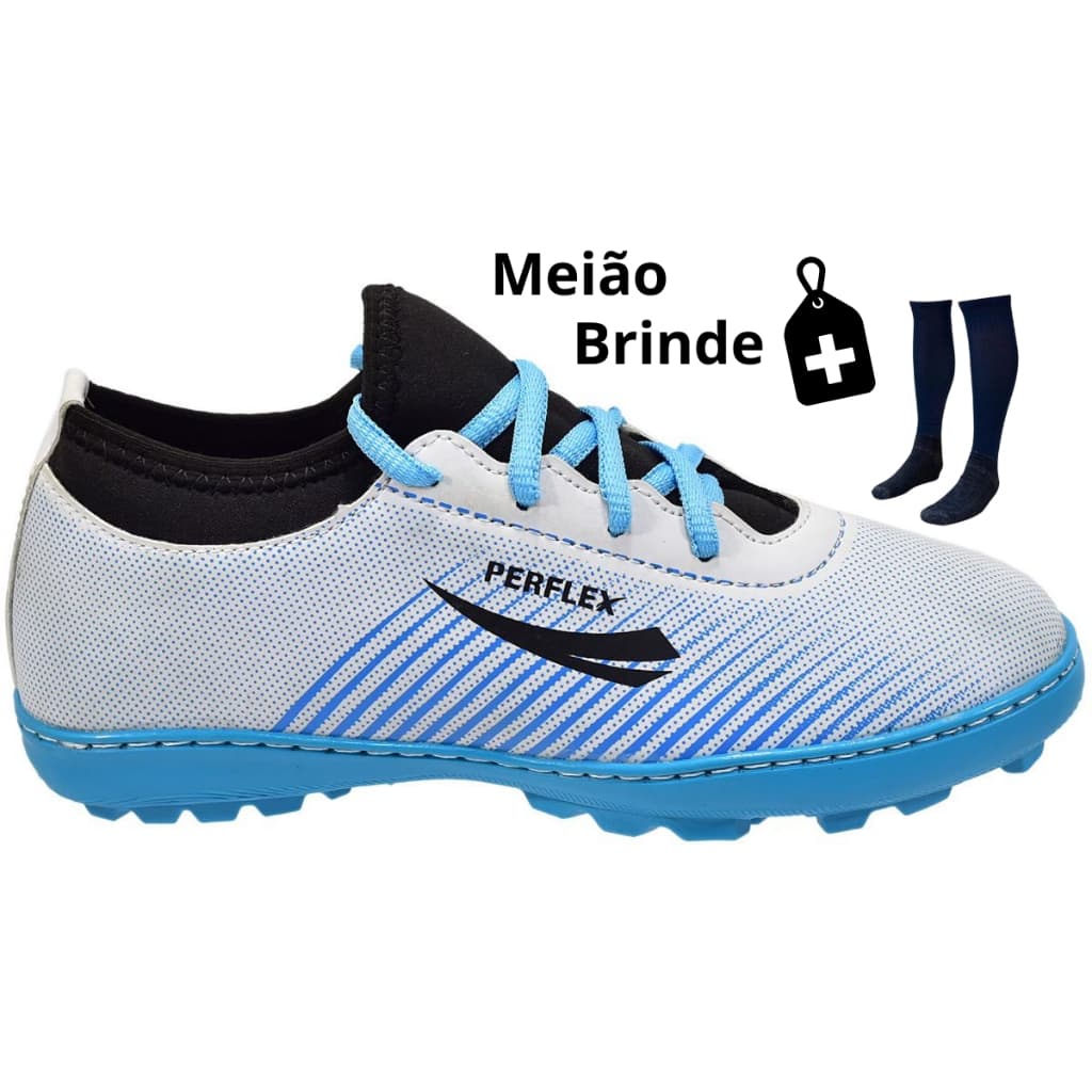 Chuteira Botinha Society Original Adulto Infantil Colada e Costurada  Meião BRINDE
