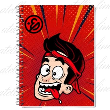Caderno Premium Escolar Enaldinho | Youtuber | Exclusivo | Capa Dura e Espiral Reforçado | 1, 10, 15 ou 20 Matérias