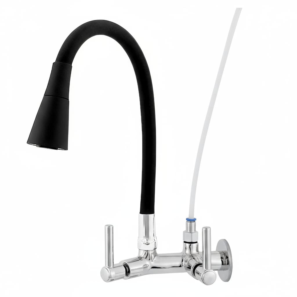 Torneira  Para Cozinhal Flexivel Duplo Jato Adapatador e Mangueira Para Filtro Purificador De Agua