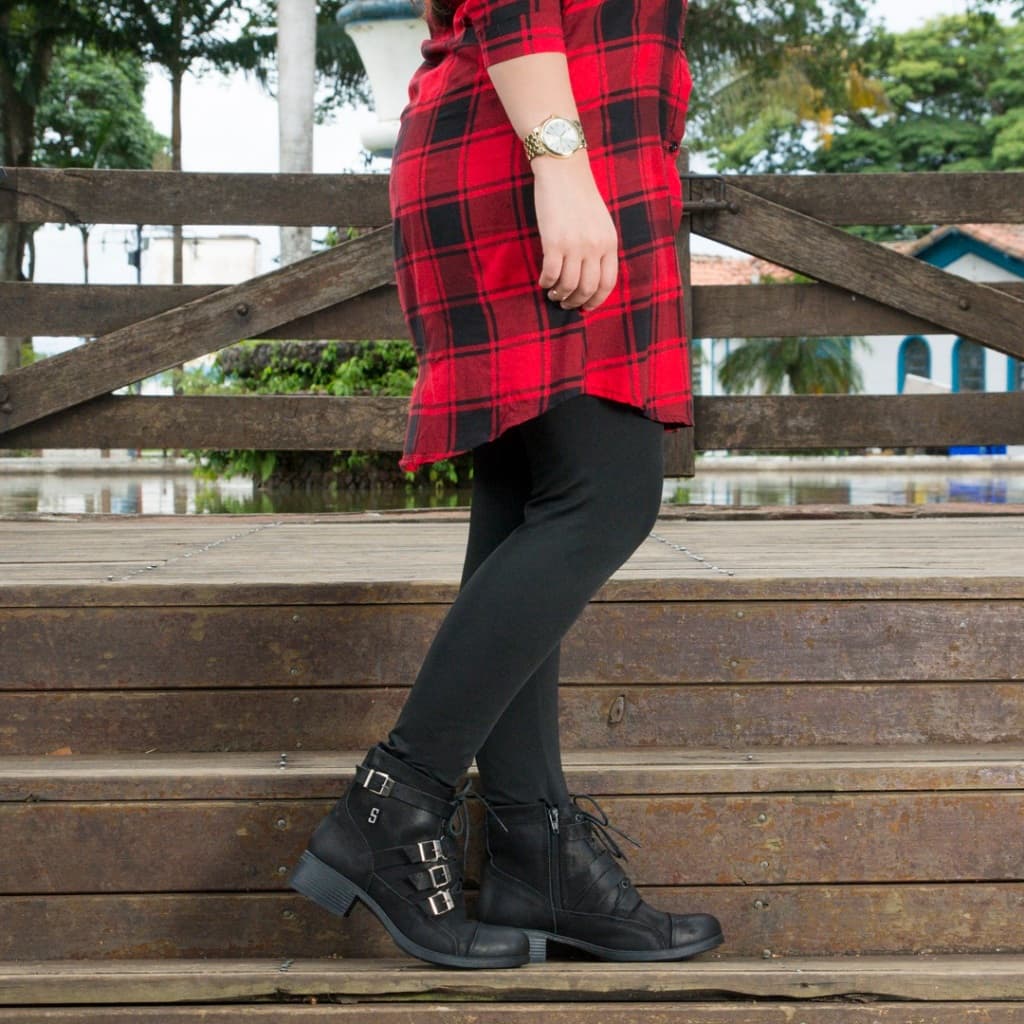 Bota coturno feminina Silva&Silva em Couro legitimo Elegante Confortável Resistente Exclusiva