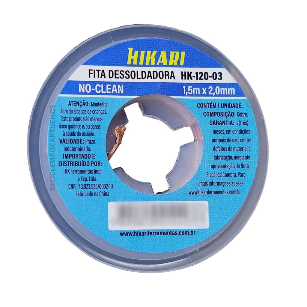 Malha Dessoldadora Fita Hk120 120-03 Para Dessolda No Clean Hikari 1,5m 2,0mm